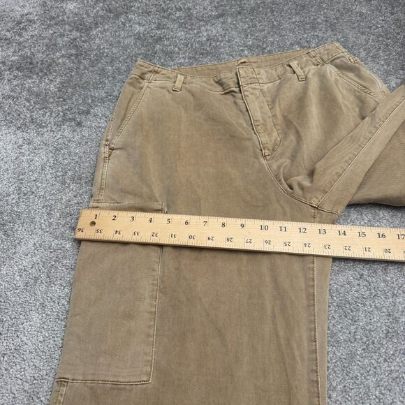 GAP Khaki Cargo Mojave Wide Leg Pants Womens 12 Brown High Rise Garment Dyed - Picture 16 of 16